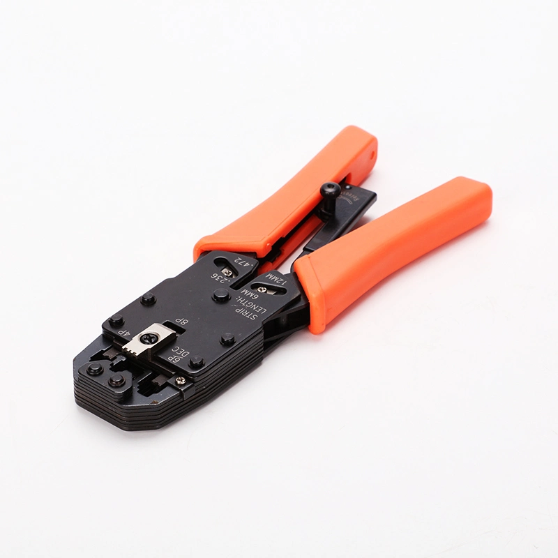 Network LAN Cable Crimping Tool for RJ45/8p8c, Rj12/6p6c, Rj11/6p4c, Rj9/4p4c with Ratchet