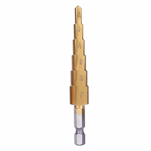 3 pièces/ensemble de forets étagés en acier haute vitesse en titane avec étui compatible avec tournevis à percussion 28 (1/8-3/4′′)