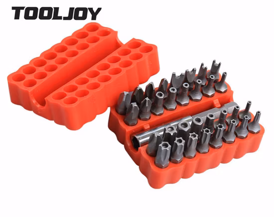 Fourniture directe d'usine 33PCS Embouts d'impact d'insertion de tournevis avec jeu de pilotes de porte-embouts en acier S2